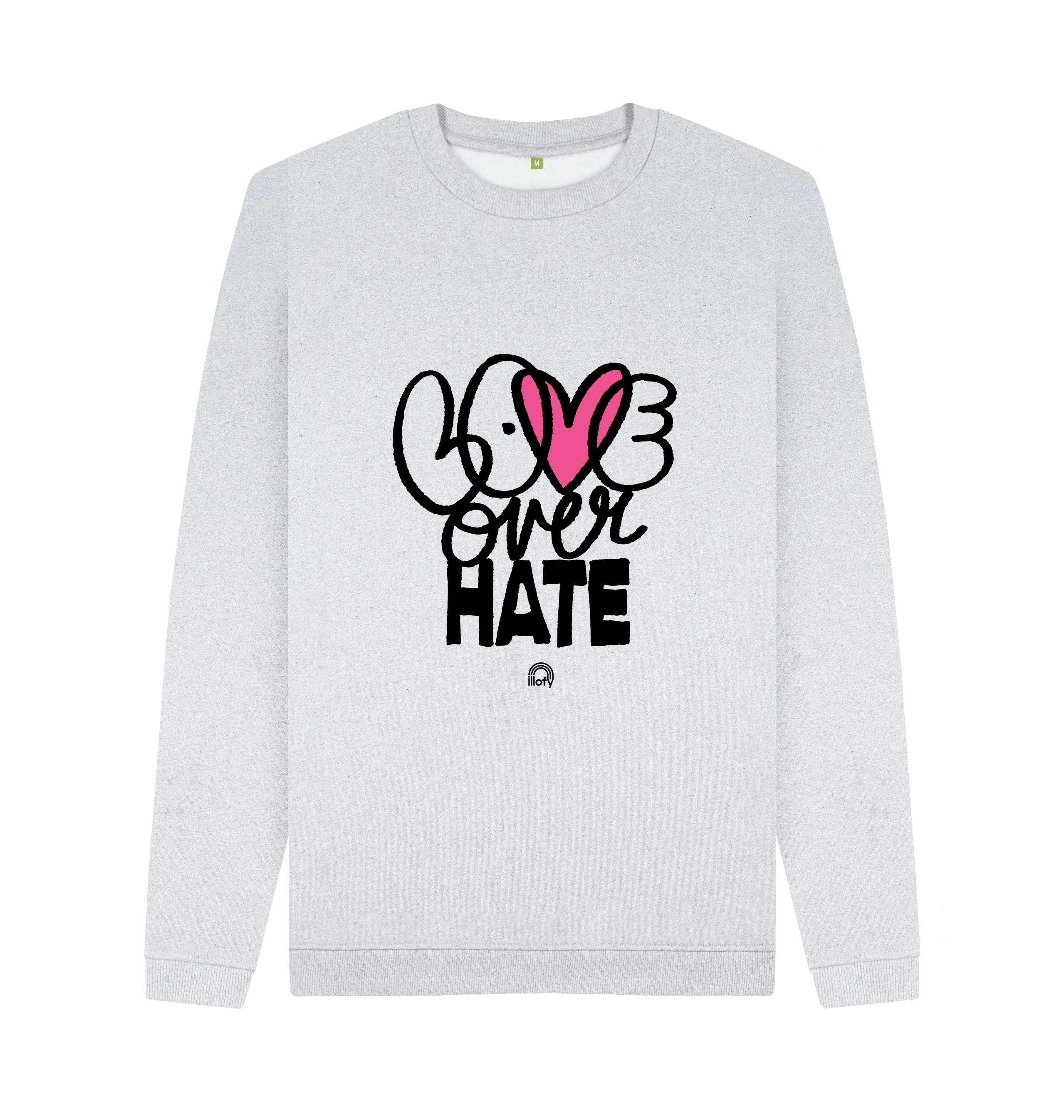 Grey Recycled Printed Sweater Front