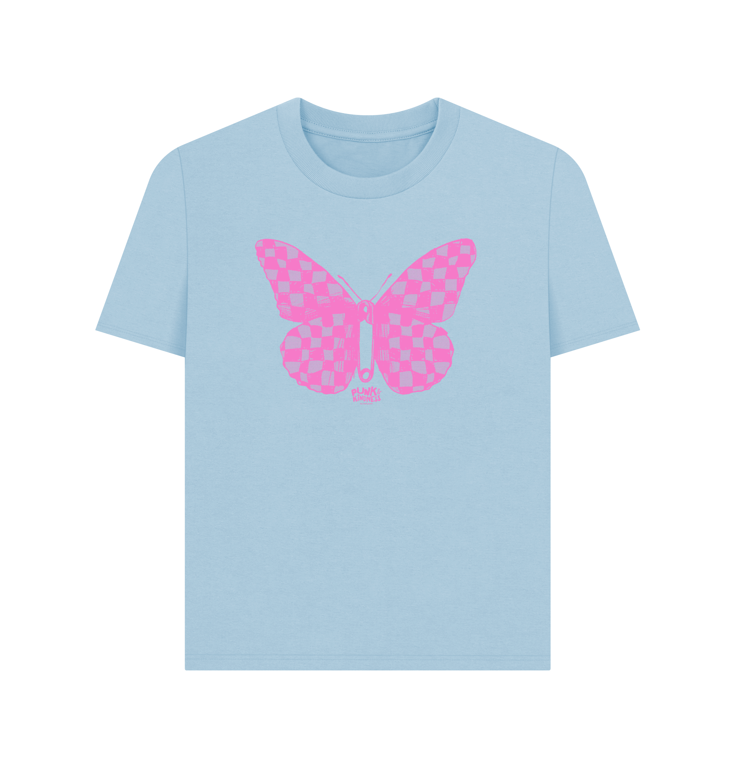 Milky Blue Printed T-shirt Front