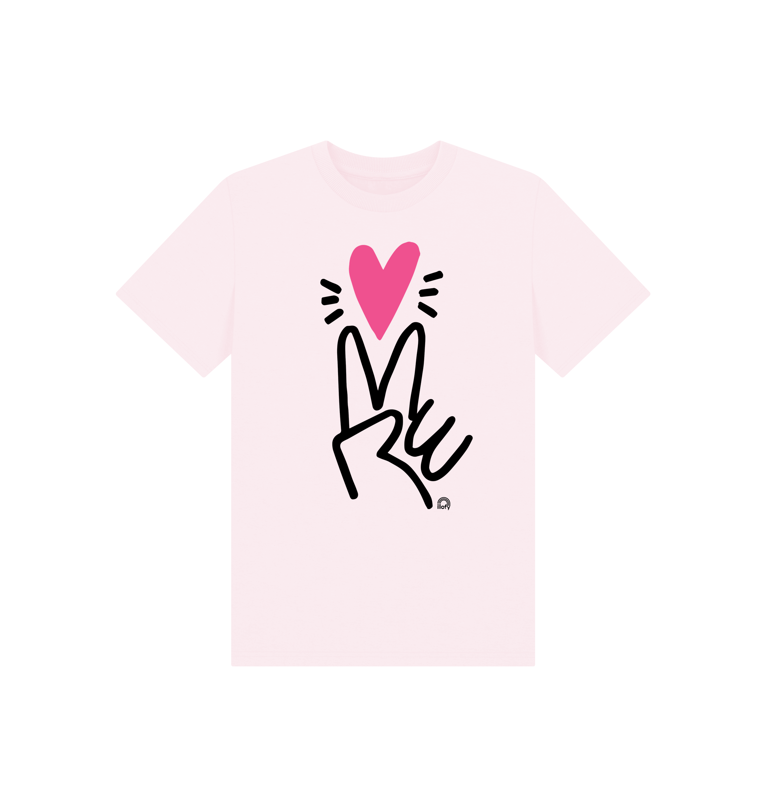 Pink Printed Kids T-Shirt Front