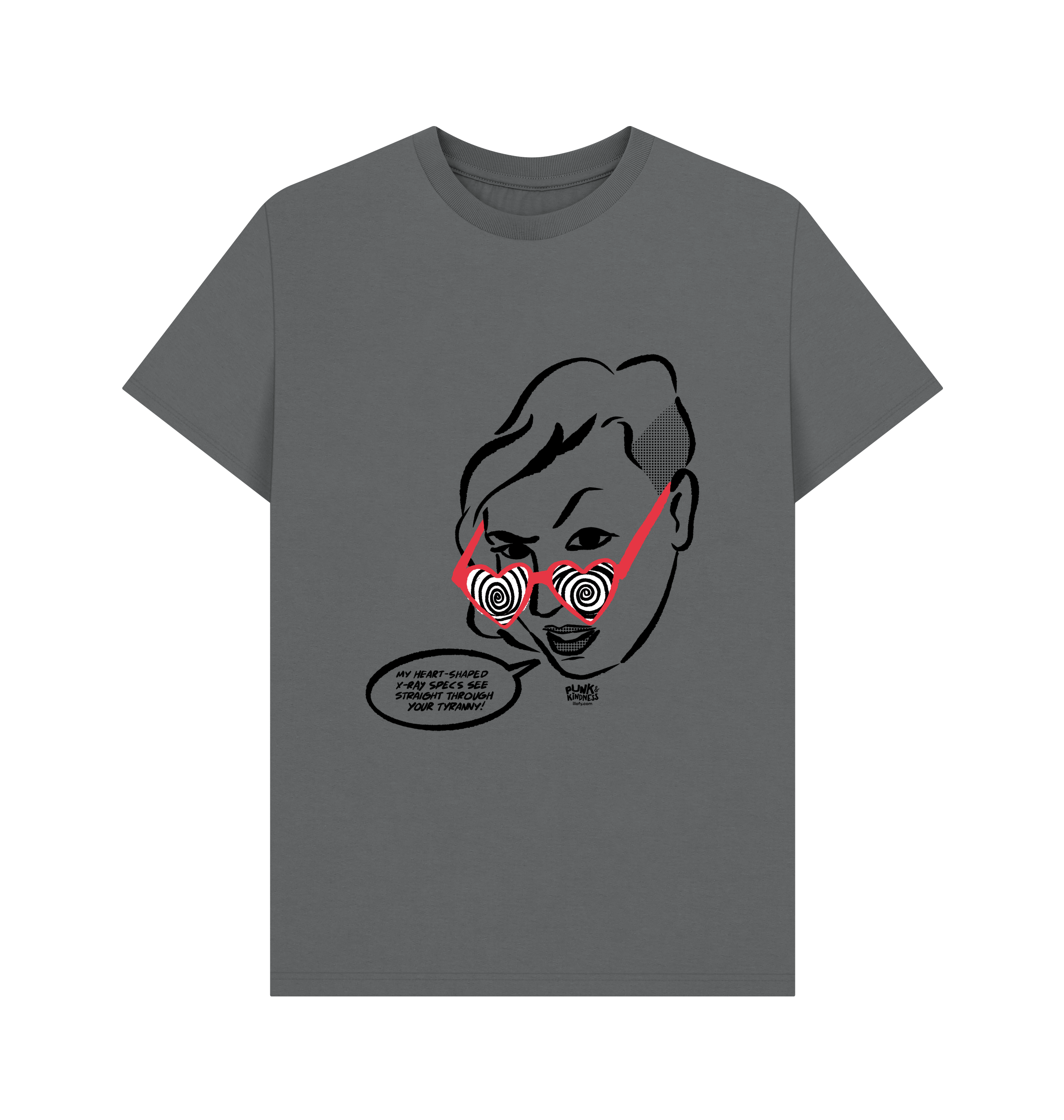 Slate Grey Printed T-shirt Front