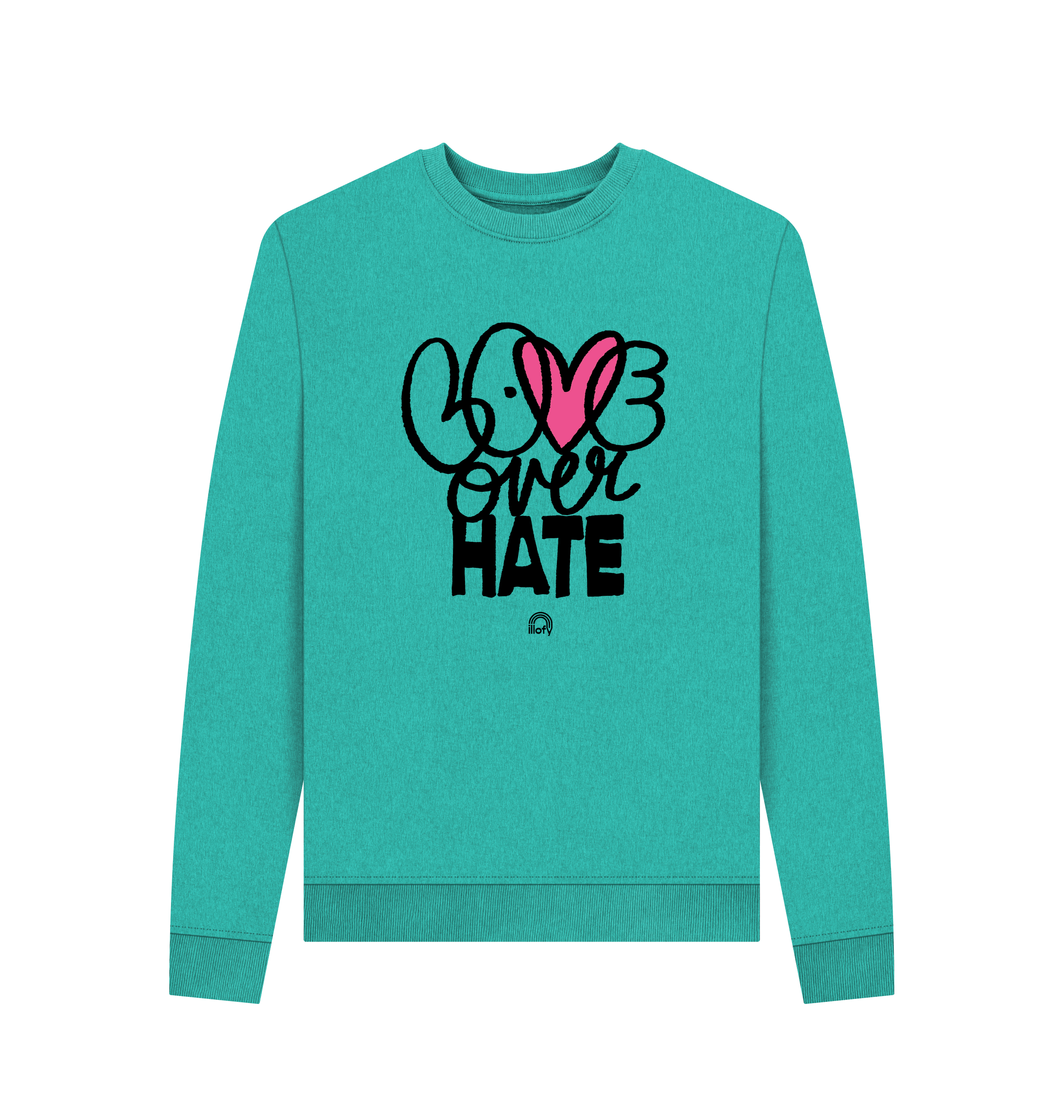 Seagrass Green Recycled Printed Sweater Front