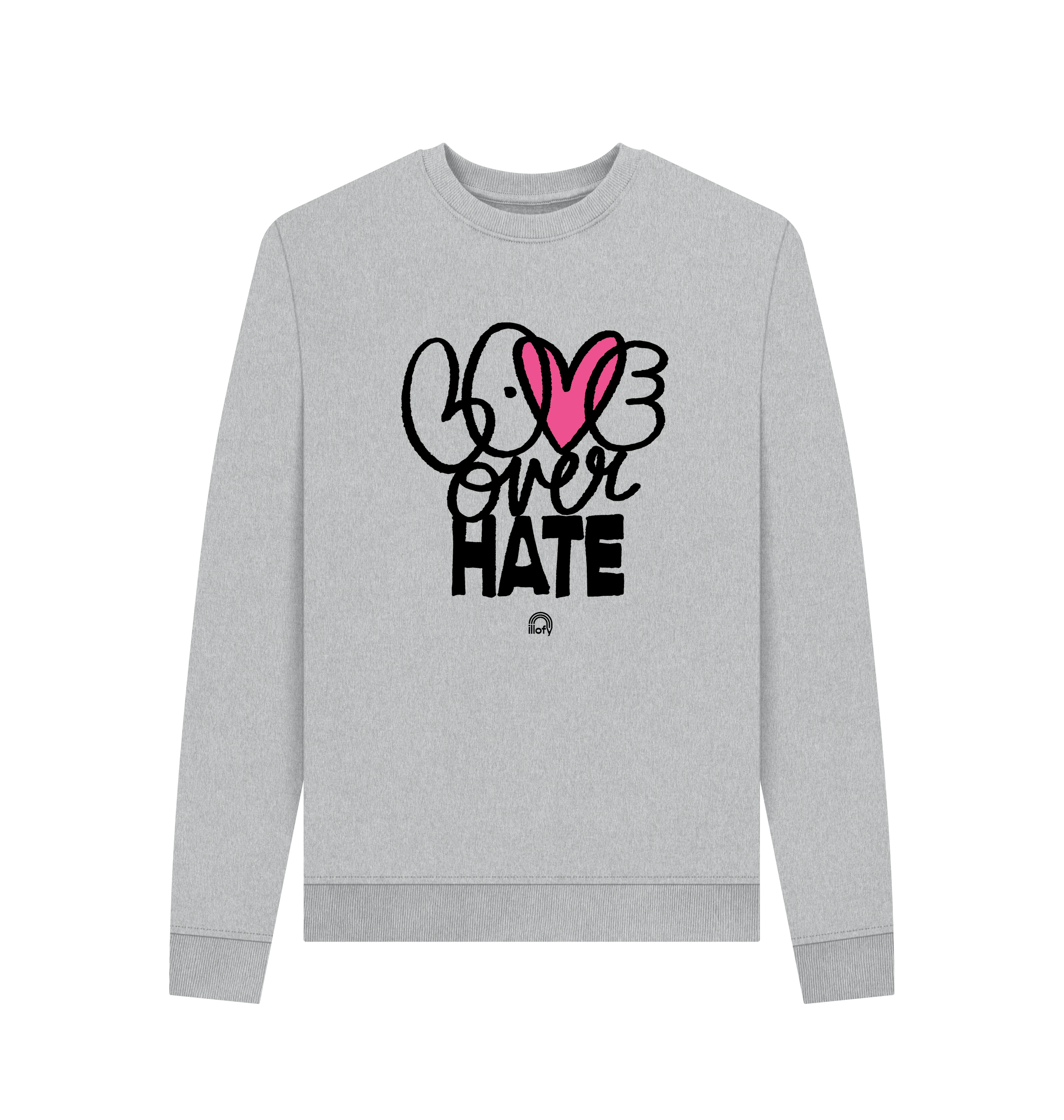 Grey Recycled Printed Sweater Front