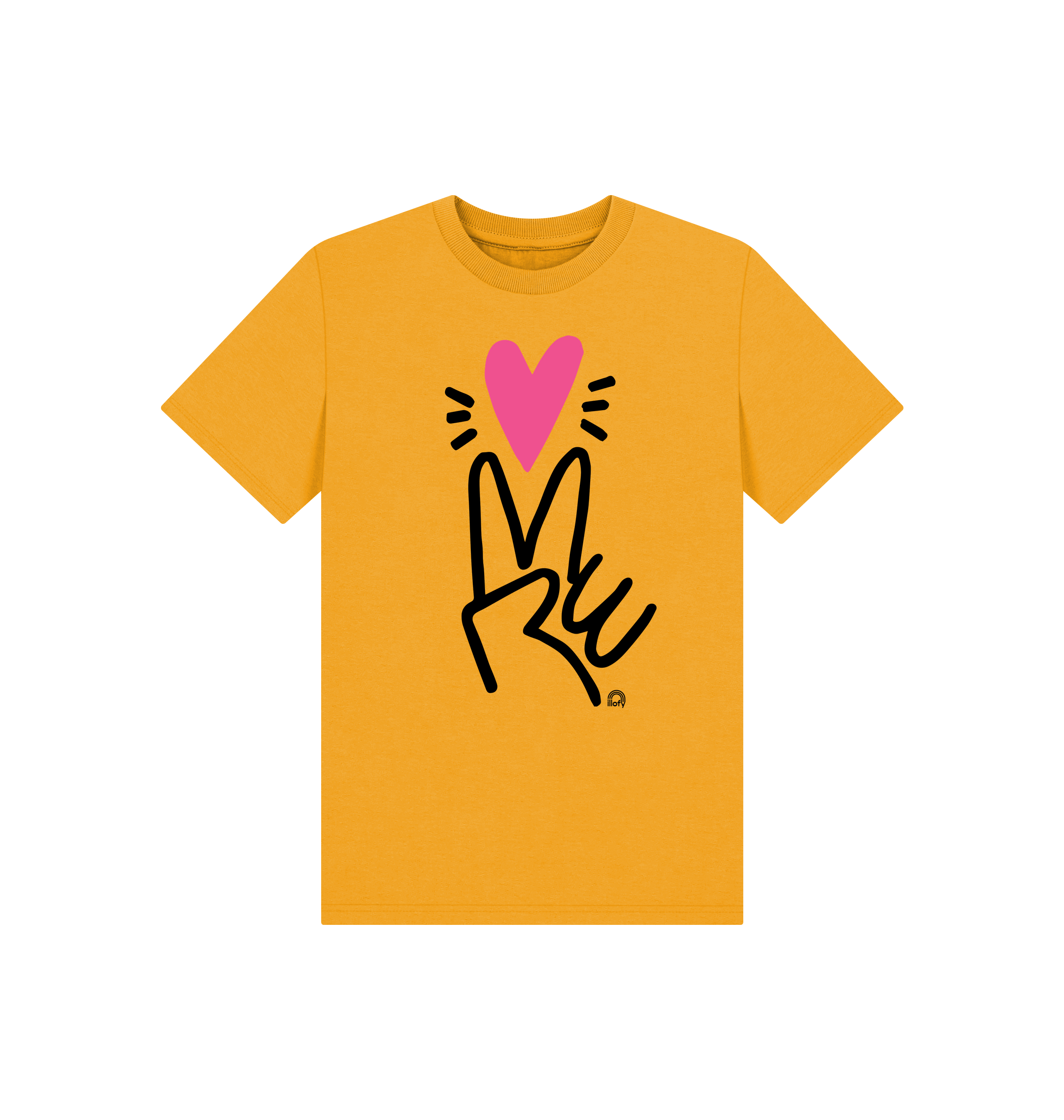 Mustard Printed Kids T-Shirt Front