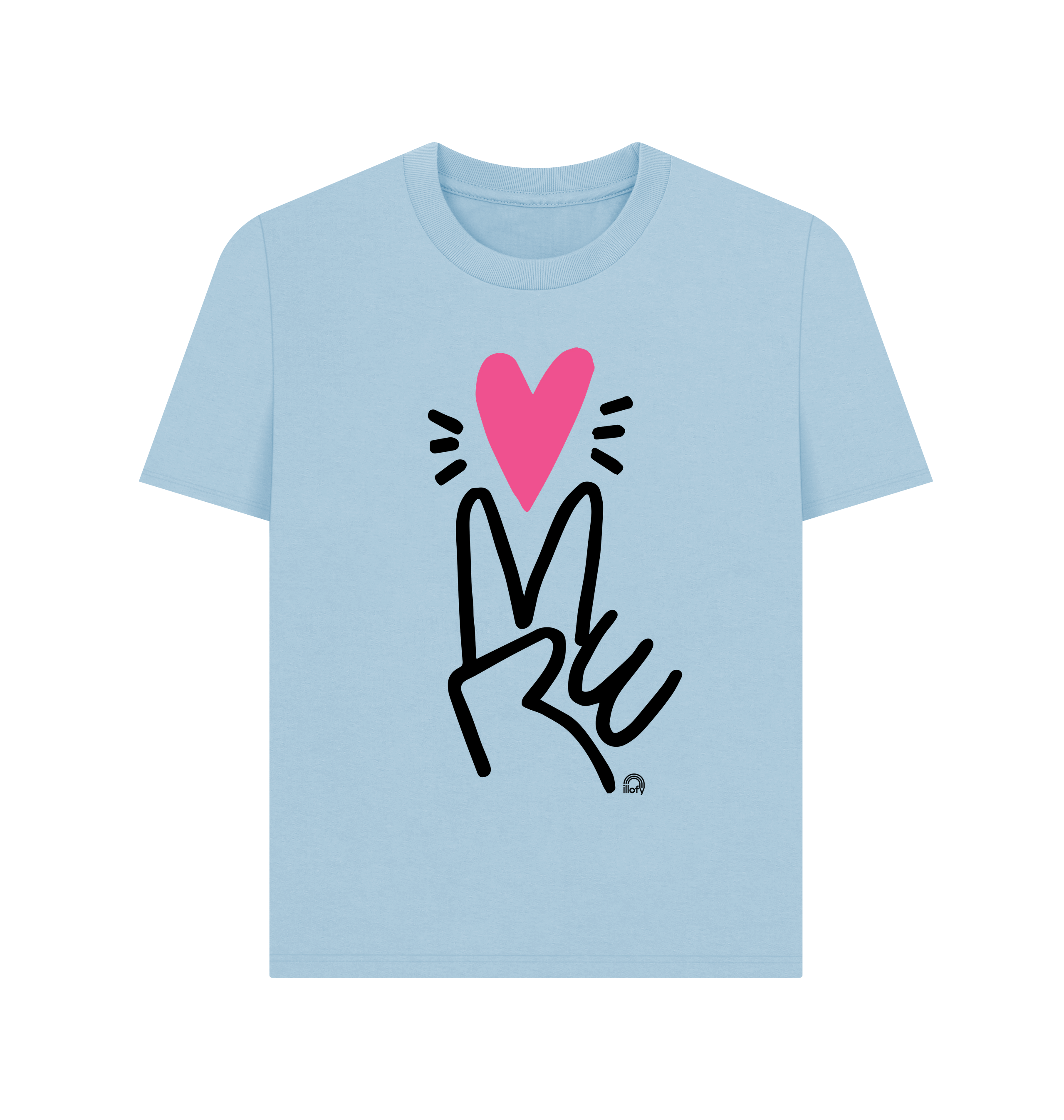 Milky Blue Printed T-shirt Front