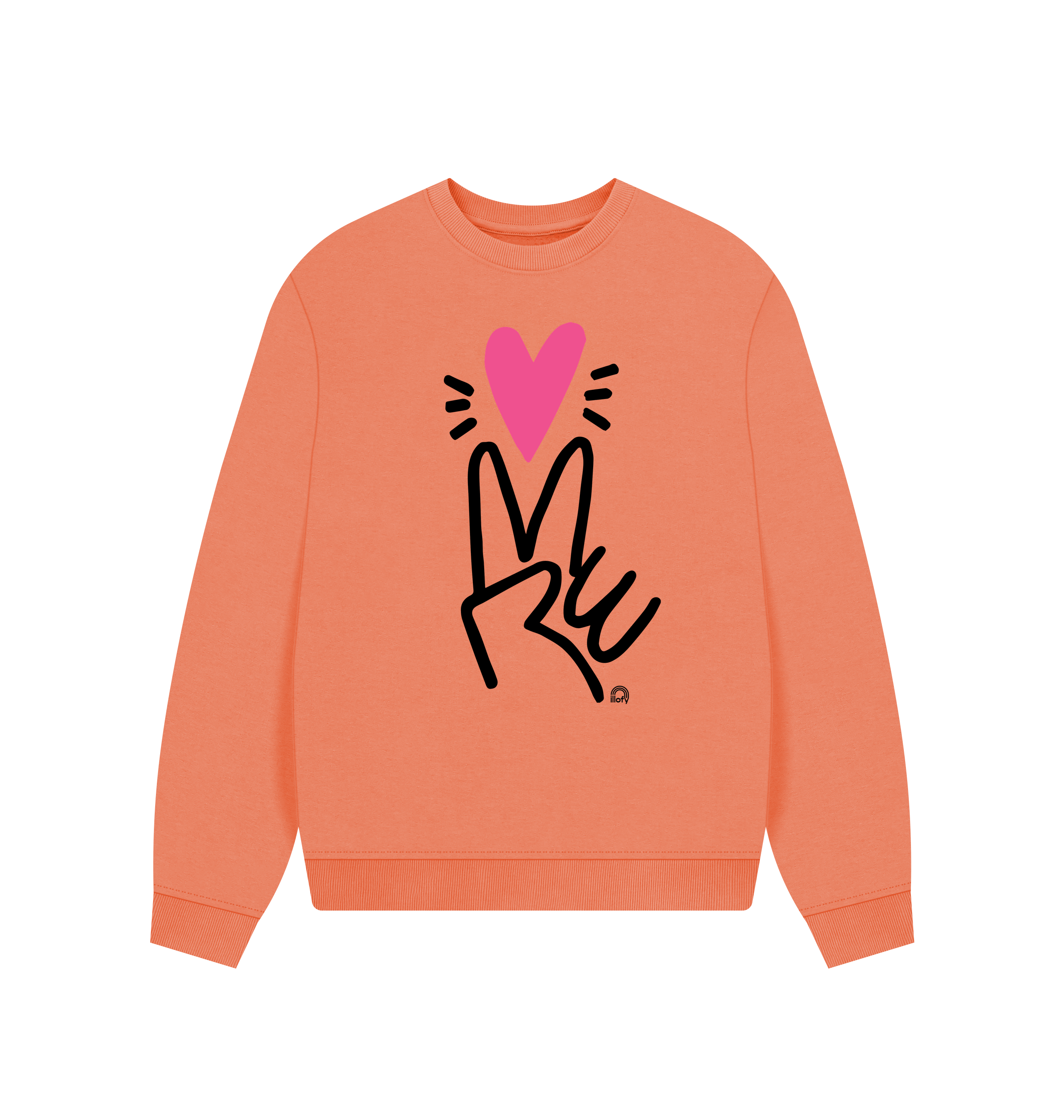 Apricot Printed Sweater Front