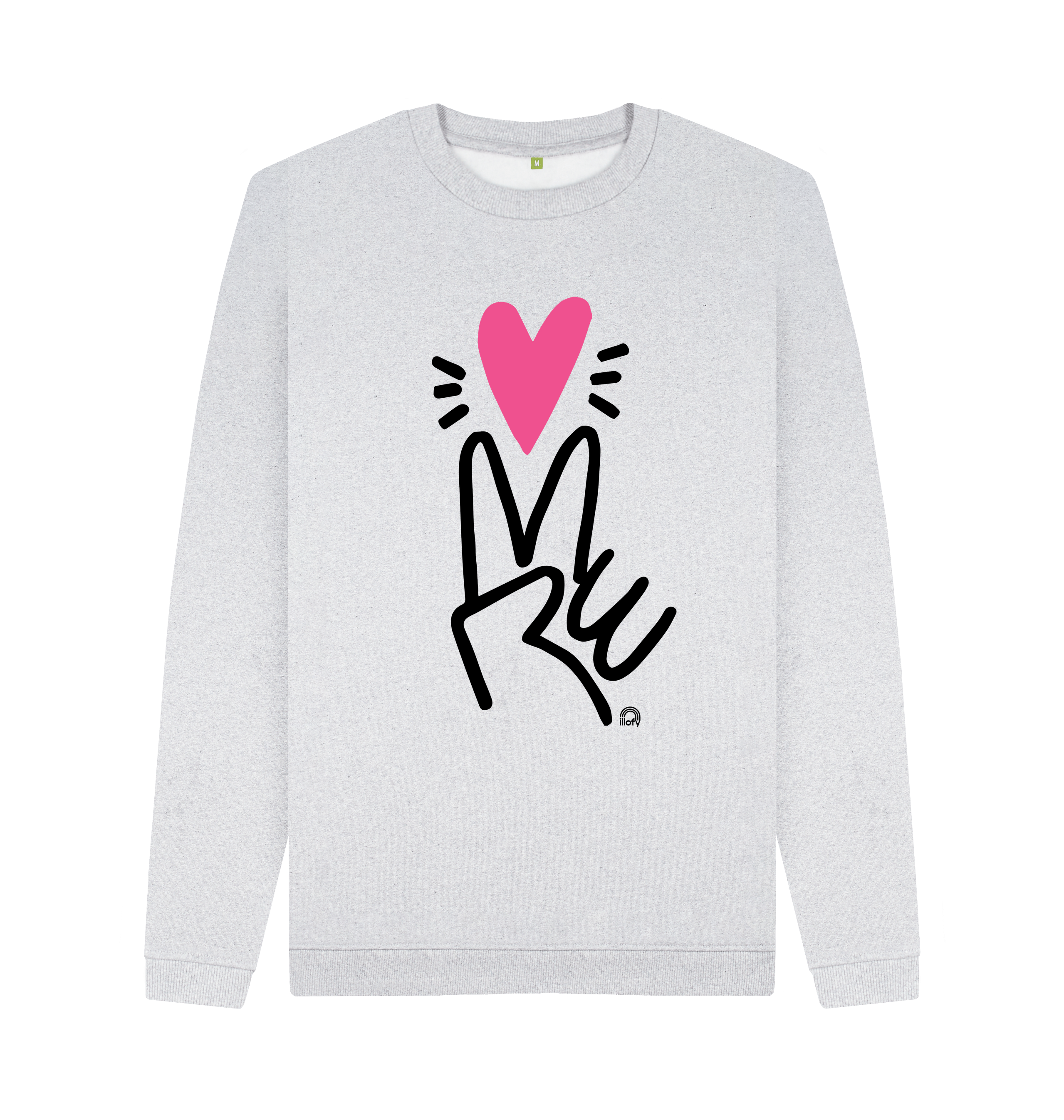 Grey Recycled Printed Sweater Front