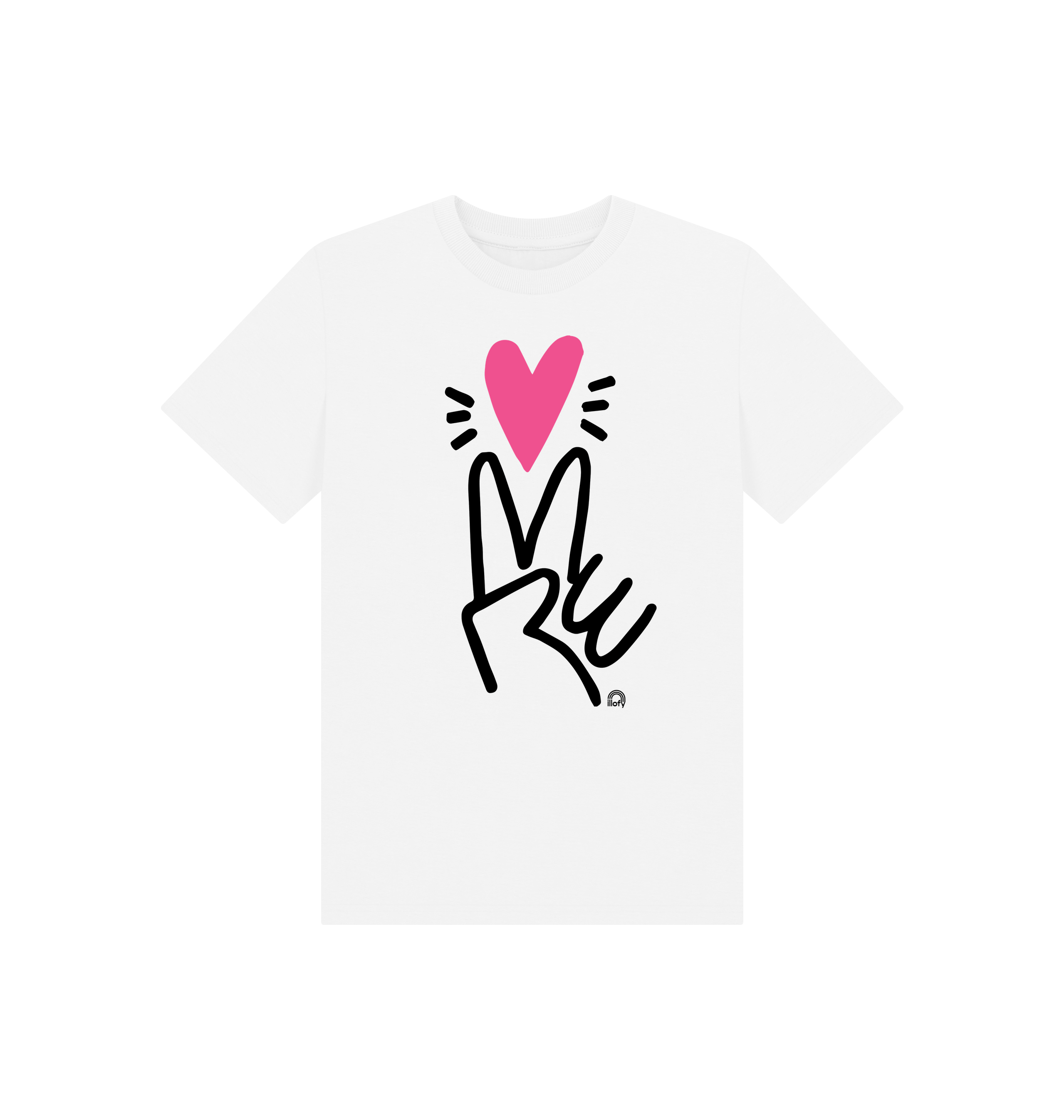 White Printed Kids T-Shirt Front
