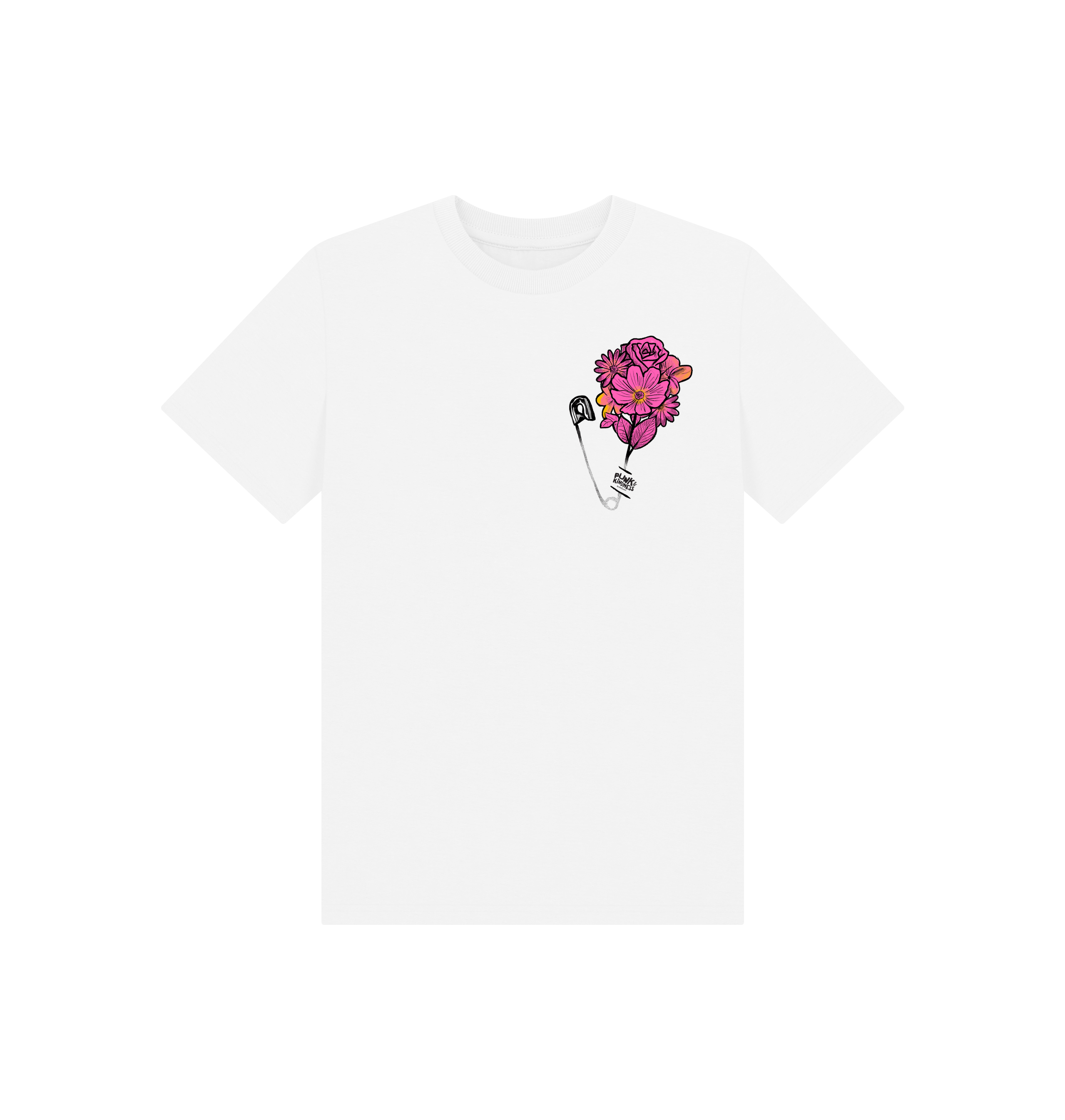 White Printed Kids T-Shirt Front