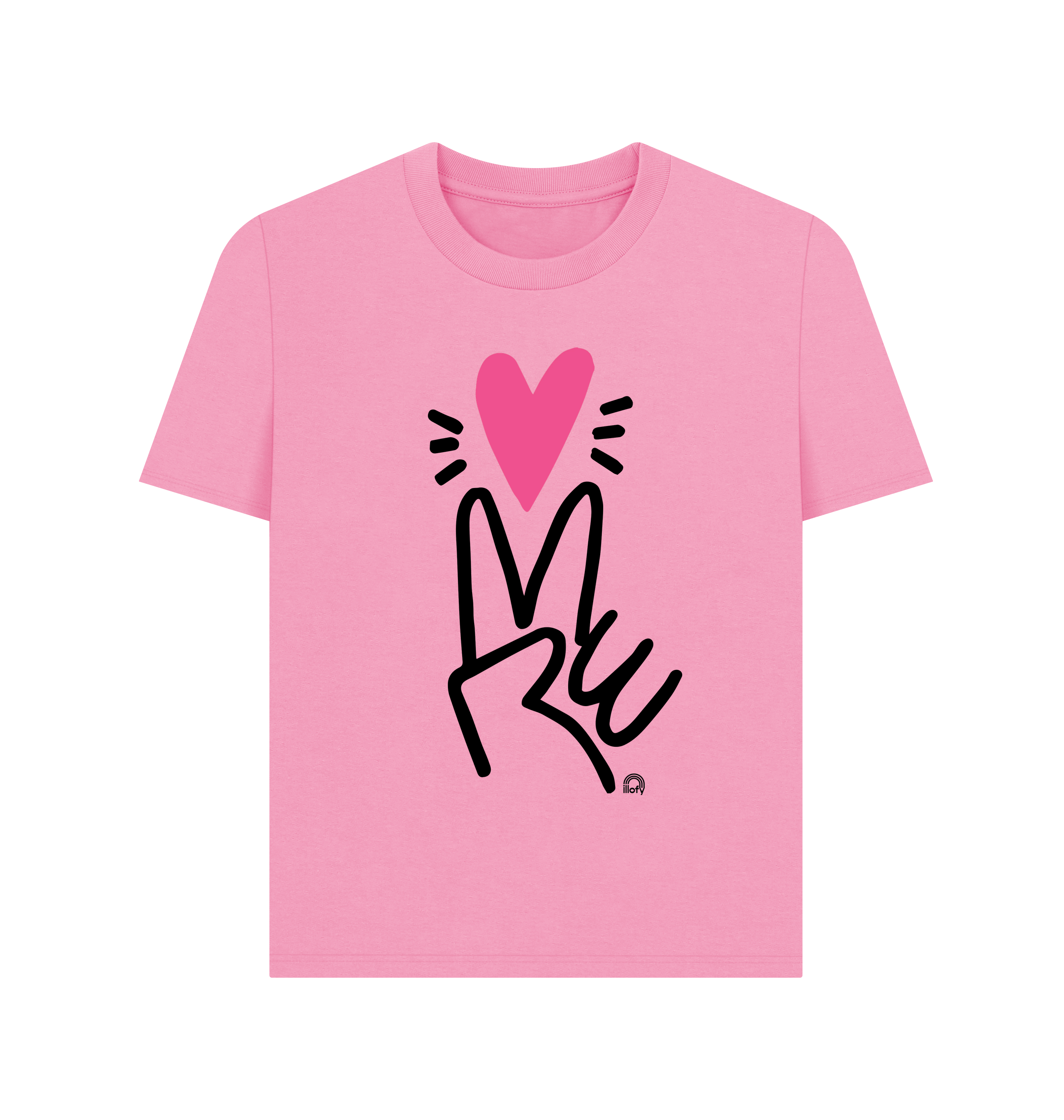 Rose Pink Printed T-shirt Front