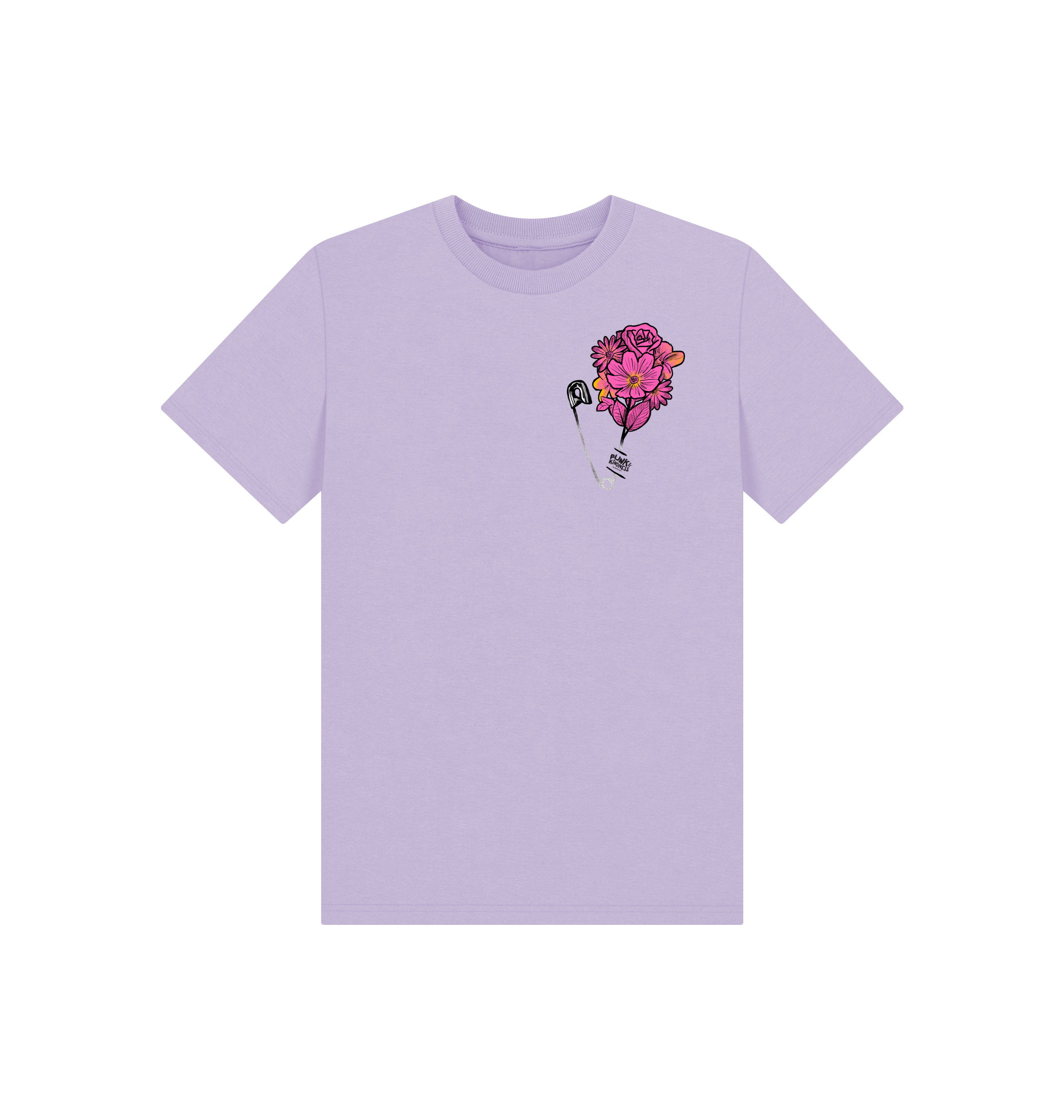 Soft Lilac Printed Kids T-Shirt Front