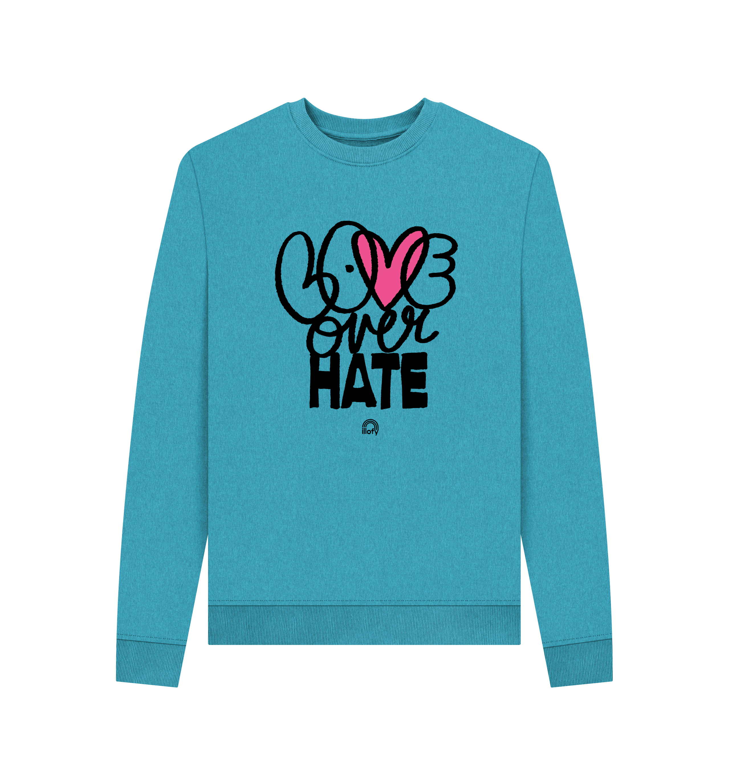 Ocean Blue Recycled Printed Sweater Front