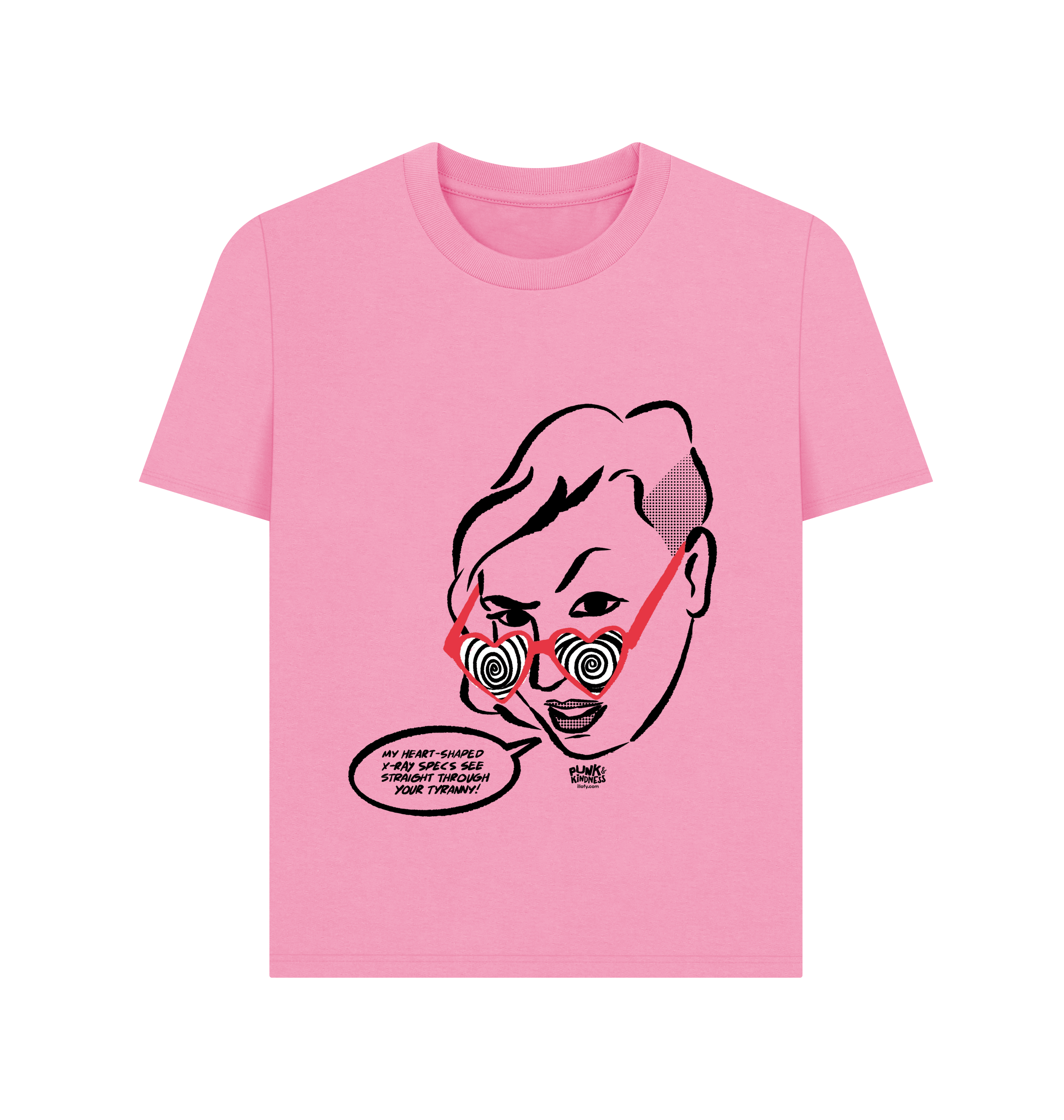 Rose Pink Printed T-shirt Front