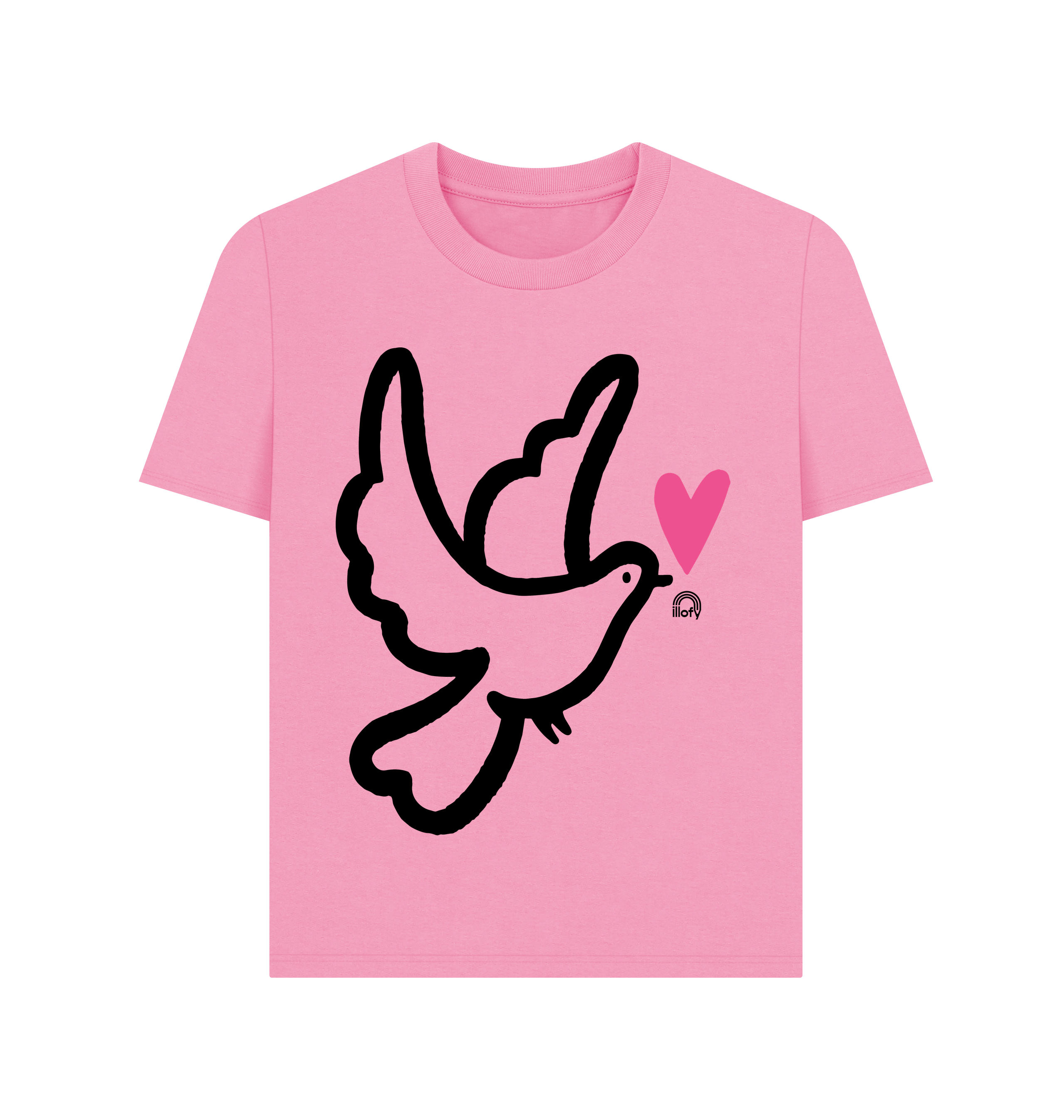 Rose Pink Printed T-shirt Front