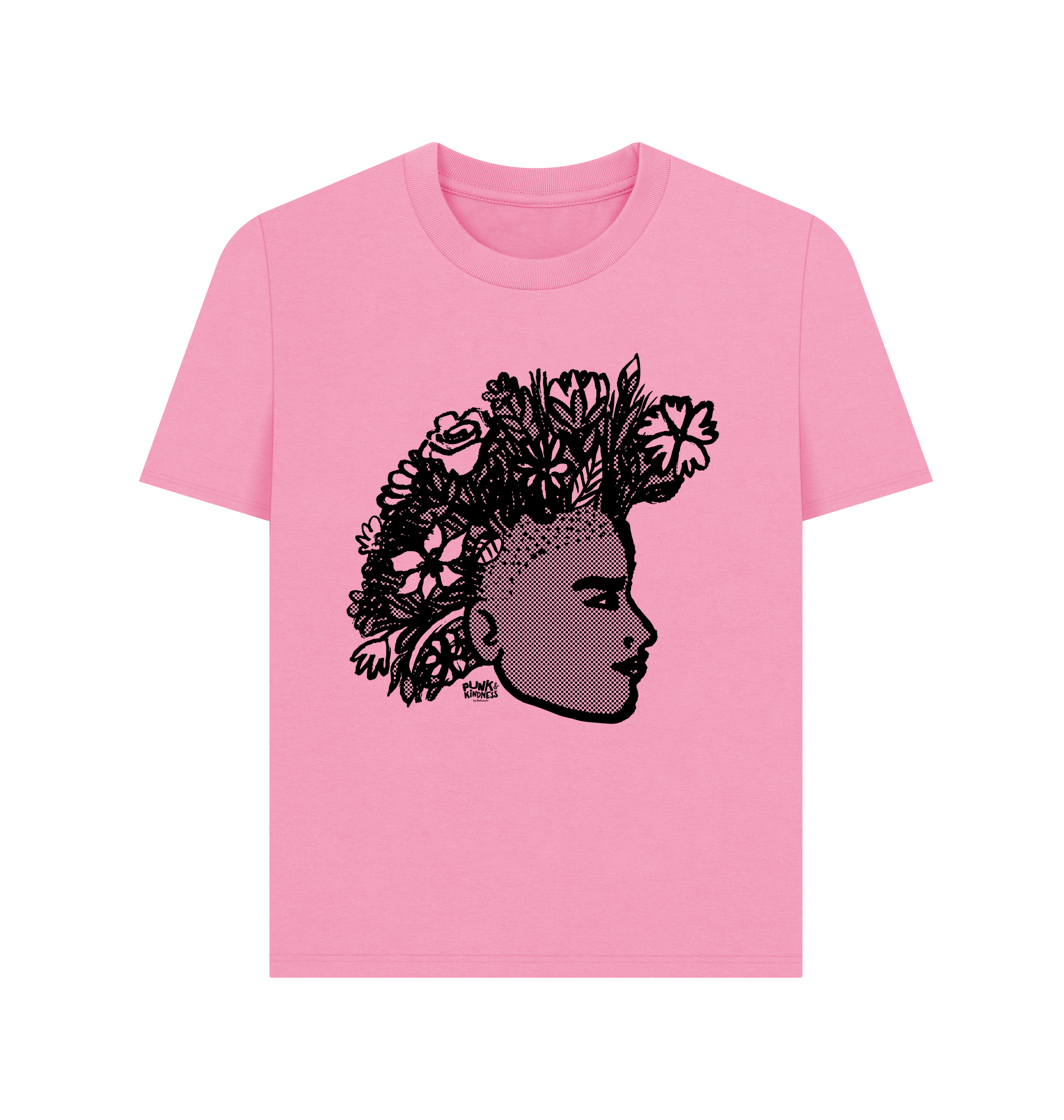 Rose Pink Printed T-shirt Front