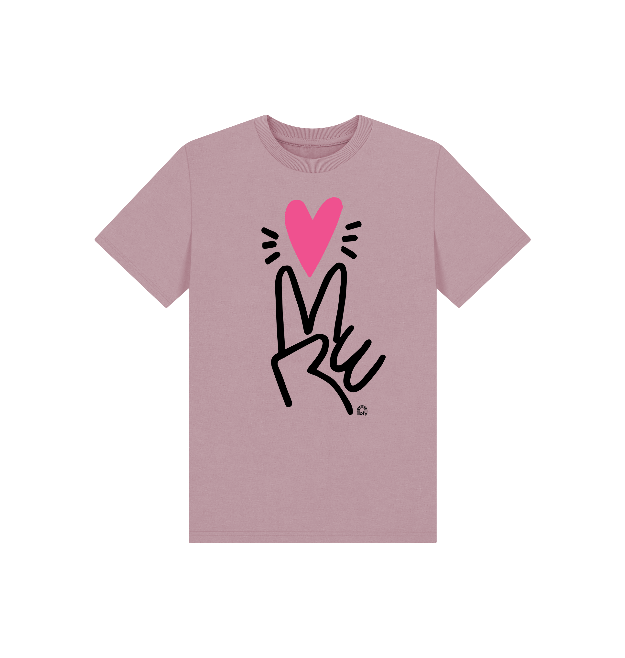 Mauve Printed Kids T-Shirt Front