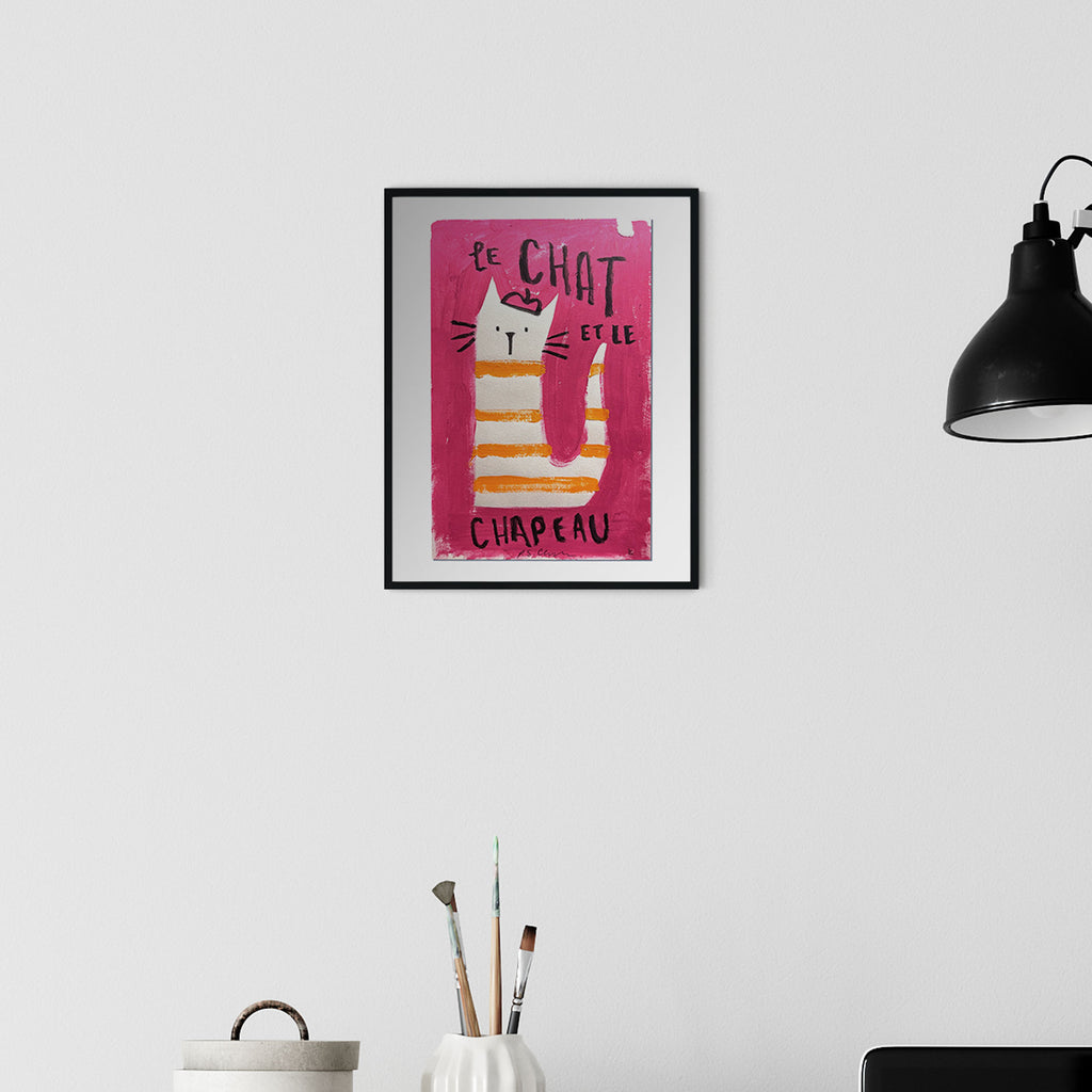Le Chat Et Le Chapeau Original Painting