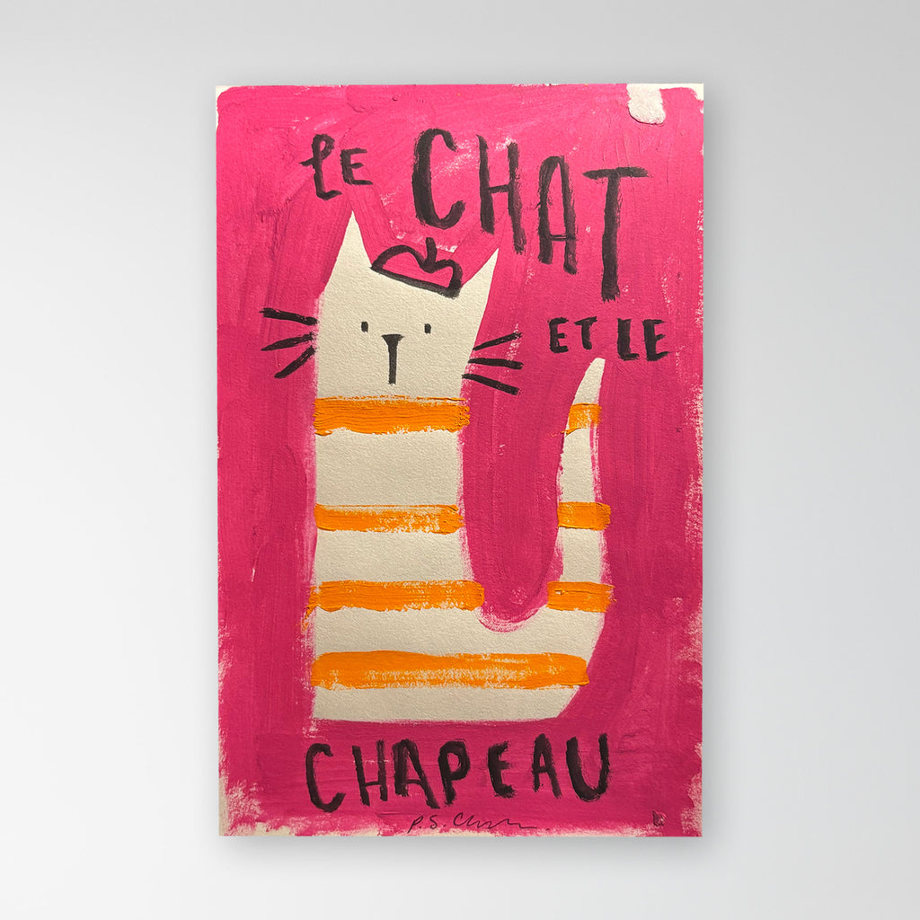 Le Chat Et Le Chapeau Original Painting
